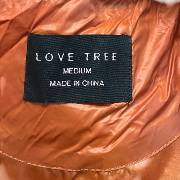 Love Tree Quilted Puffer Vest Medium Orange Sleeveless Jacket - Picture 4 of 6